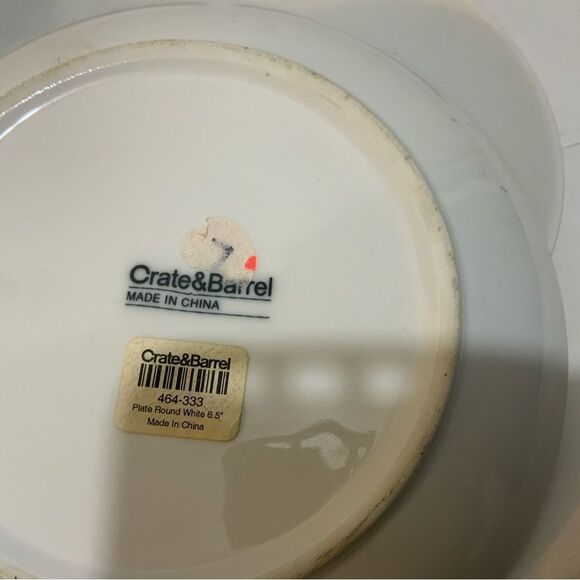 Set of 5 Crate & Barrel 6.5" Bread & Butter Plates Porcelain B7 - Picture 3 of 6